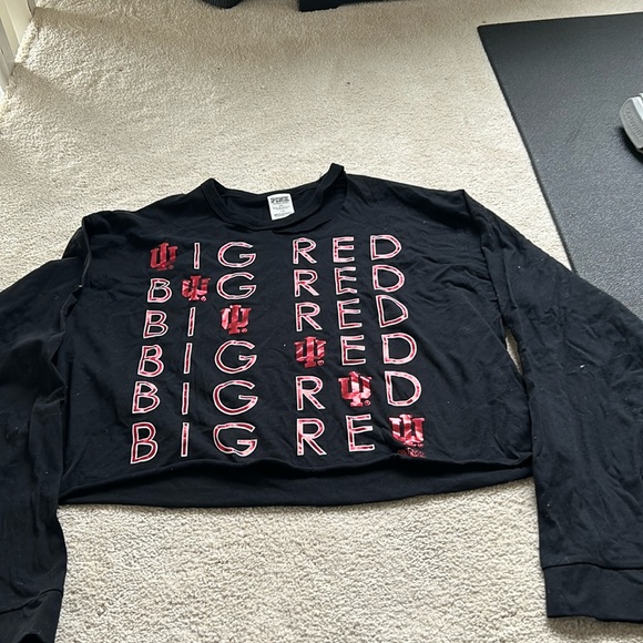 PINK Victoria's Secret Tops - IU Big Red Long sleeve crop top